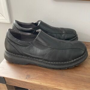 Dr. Martens Men's Black Leather Slip-On Shoes